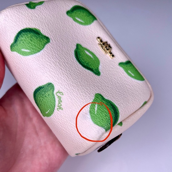 Coach Lime Print Cosmetic Pouch Bag - Picture 5 of 7